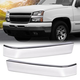 PIT66 Grille Trim Set, Compatible with 2003-2007 Chevy Silverado 1500 Classic HD 2500 3500 LH RH Driver & Passenger Side, 2 Pcs, (Chrome)