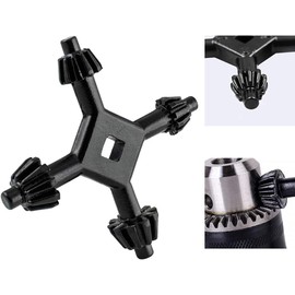 Black 4 in 1 4-Way Metal Chuck Key for Drill Presses Universal Power and Hammer Drill Wrench Power Drill Parts and Accessories