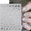 8 Sheets Flowers Leaf Nail Stickers for Nail Art 3D
