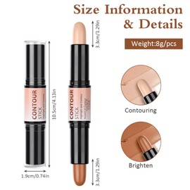 Professional Makeup Highlight & Contour Stick, Dual-ended Contour Stick with Contouring Shade and Highlighter, Creamy Texture Makeup Wonderstick for Defined Cheekbones & Sculpts the Face, Cruelty-Free