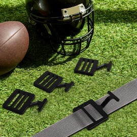 Fengone 12 Pcs 1" Shoulder Pad with T-Hook Metallic Football Pad T Hook Black