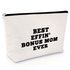 Bonus Mum Gifts c Bag Step Mum Gifts from Stepdaughter, Stepson Mother-in-Law Gift Makeup Bag Mother of The Groom Gifts Mothers Day Gift Birthday Gift for Mother in Law Christmas Cosmetic Pouch