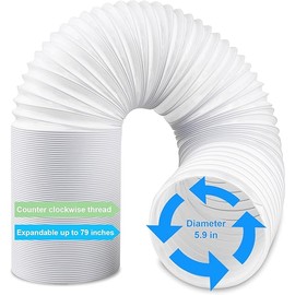 Portable Ac Hose, Portable Air Conditioner Hose Replacement, Universal Ac Exhaust Vent Hose, Diameter 5.9" Air Conditioner Exhaust Hose Length 79" Compatible with Delonghi & Lg(Anti-Clockwise)