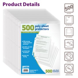 Better Office Products Sheet Protectors, 500 Count