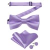 DiBanGu Mens Lavender Bow Ties Solid Color Ajustable Pre-tied Bowtie