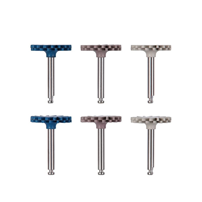 6Pcs Dental Rubber Polisher Composite Resin Polishing Wheel Spiral Flex