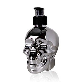 Accentra Skull Soap Dispenser with Liquid Soap - Black Chrome-Look Pump Dispenser