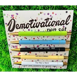 Funny Demotivational Pens Set | rude joke Novelty Witty Office Stationary | Secret Santa | Pens Set | Ballpoint Pens | Supplies | Appreciation Gift | Stocking filler