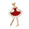 Healeved Elegant Rhinestone Ballet Dancer Breastpin Alloy Rhinestone Brooch for