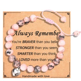 EYQV Gifts for Teenage Girls, Pink Beads Bracelet Special Girls Gifts for Sister Daughter Granddaughter Niece, Birthday Christmas Graduation Gifts for Her, Perfect Stocking Fillers for Girls