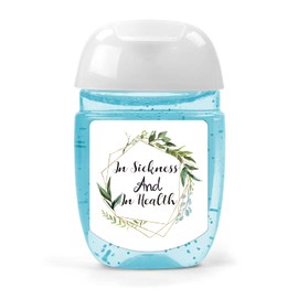 Wedding Favor Labels, in Sickness and in Health Mini Hand Sanitizer Labels, Wedding Favors for Guests, Set of 36.