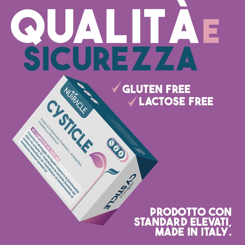 CYSTICLE | D-Mannosio Puro 1200mg | Integratore Cistite, con Mirtillo