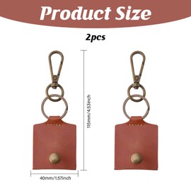 beinkmake 2Pcs Leather Keychain Ring Holder Wedding Ring Case Jewelry Travel Storage Pouch Portable Bearer for Proposal Engagement Birthday