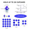 OLACHIKKO Cupcake Stand, 3-Tier Square Cupcake Holder with LED light