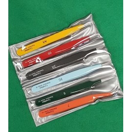 NEW SET OF 6 EACH Stainless Steel watchmaker Repair Anti-static Jewelry Tweezers Pick-UP Tools Set