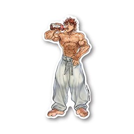 BAKI053 GS General Sticker, Grappler, Carefully Selected Stickers, Remake, Hanba Fang, Baki, Character Sticker, Manga, Anime, Fighting, The Strongest on Earth, Weekly Shonen Champion, Topic, Popular,