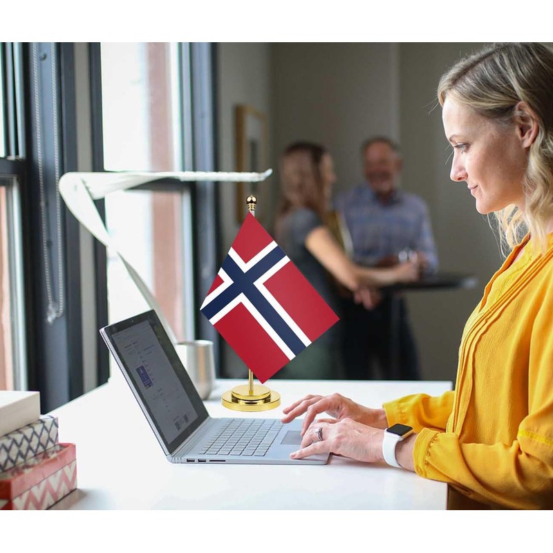 Norway Desk Flag, 30 cm Large Small Norwegian Banner Outdoor,