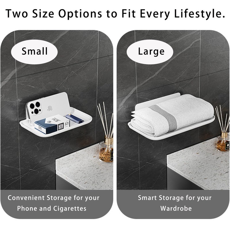 Zisqerts Foldable Wall Shelf for Bathroom & Kitchen, 2 Pcs