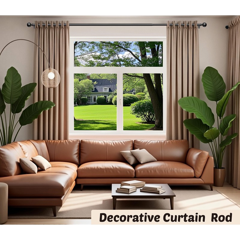 Curtain Rods 120-200 Inch, 210-inch Rod, Adjustable Length Heavy Duty