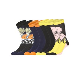 FREEGUN 4 Pack Kids Dragon Ball Z Socks Boys Goku Soft and Comfortable Socks, black