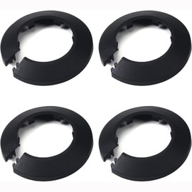 Tayffency 4Pcs Pipe Cover Decoration Fit 1.9" Outer Diameter Flange Water Pipe Black Pipe Cover Radiator PP Plastic 50mm Escutcheon Pipe Collar for Wall Pipe Tube Decoration