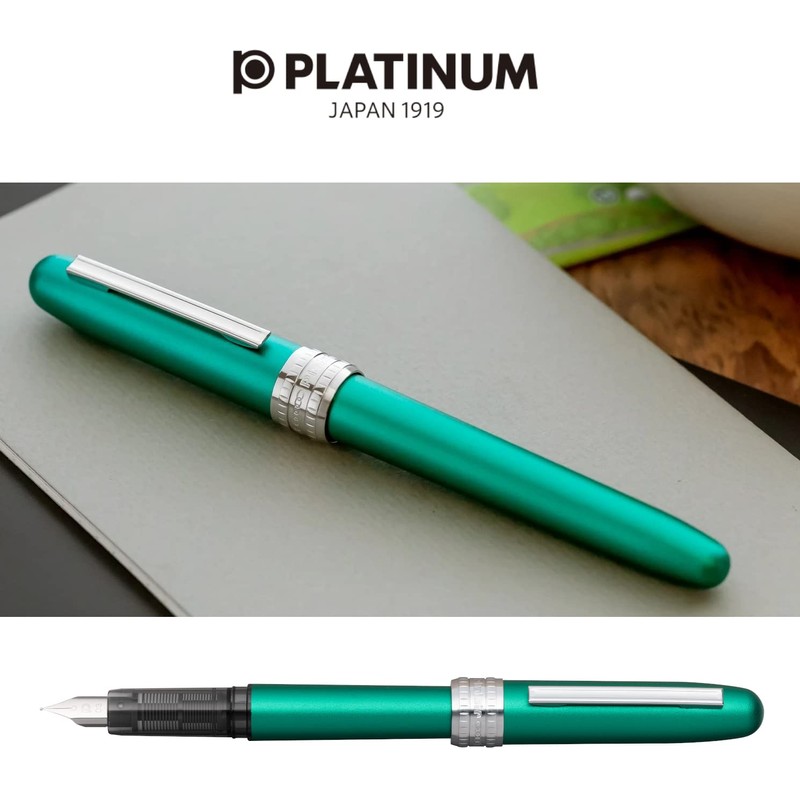 Platinum Fountain Pen, Plaisire, Teal Green, Medium Point, PGB-1500#45-3