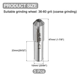 uxcell 5pcs Diamond Dressers, 10mm x 47mm (25/64" x 1-7/8") Single Tapered Point Grinding Wheel Round Pen Welded Diamond Dressing Tools, Silver Tone