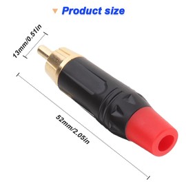 Xiatiaosann RCA Male Solder Plug, 24K Gold-Plated Audio Phono Video Adapter Connector for Speaker, Sound Systems, Amplifers (RCA Male, 5-Color, 10 Pack)