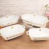 jinsongdafa Ceramic Casserole Dish with Glass Lid and rack, 1.6