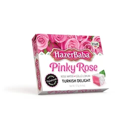 Hazer Baba Turkish Delight Candy, Rose Water Flavored, Gourmet Snack Box, Traditional, Vegan Snack, Turkish Lokum, Unique Sweets, Loukumi, Delicias Turcas, Halal, Kosher, 4.4oz (125g)
