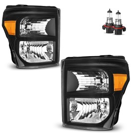 KarSpareHub Headlights Assembly with Bulbs for 2011-2016 Ford F250 F350 F450 F550 Super Duty Headlamp Replacement Driver & Passenger Side