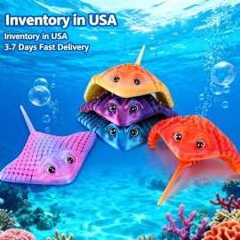 Vashine 3D Printed Colorful Manta Ray Toys Flexible Crystal Devil Rays for Kids Action Figure 3D Collectible Toys USA StockColor: Red, Size: 16CM