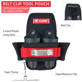 Small Tool Pouch with Belt Clip,9-Pockets Maintenance Tool Pouch,Mini Organizer Holster for Tools,Knife,Pliers,Screwdriver