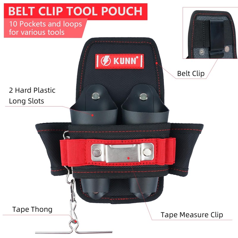 Small Tool Pouch with Belt Clip,9-Pockets Maintenance Tool Pouch,Mini Organizer