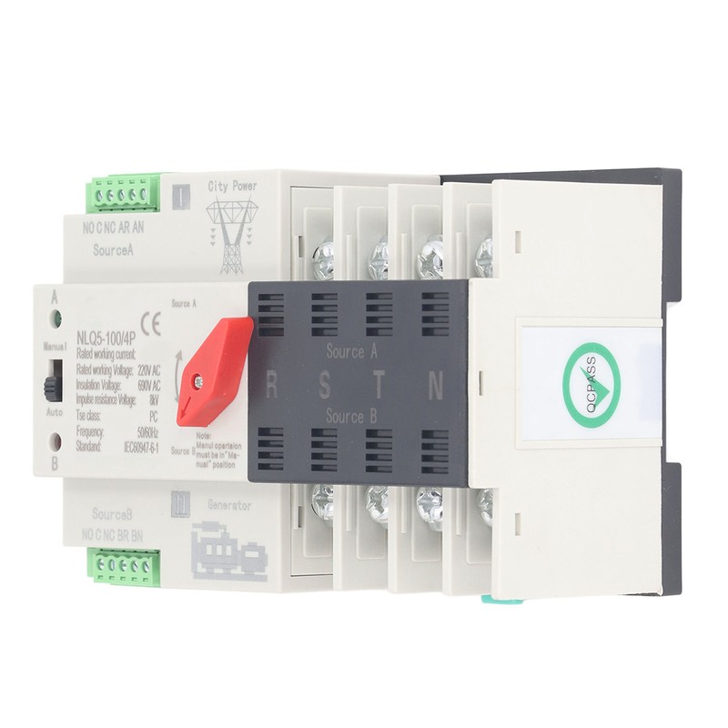 AC220V Dual Power Automatic Transfer Switch 4P Millisecond Switching Generator