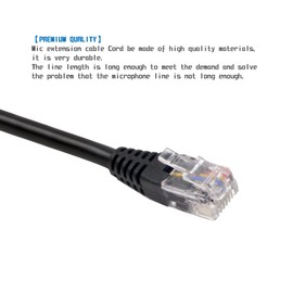 Gabil RJ12 6-PIN 2m/6.5ft Microphone Extension Cable Cord for Mobile Radios -High-Grade Oxygen-Free Copper, Secure Connectors, for TYT TH-9800D Plus、Yaesu FT-8800R、FT-8900R、FT-1900R、FT-2900R、FT-7900R