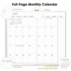 2025-2027 Pocket Calendar for Purse, 2 and a Half Years Monthly Planner, 30 Months, Planner Small Size (6.5” x 3.5”), July 2025 to Dec 2027 Pocket Calendar for Organizing & Planning (ButterflyFloral-Gilded)