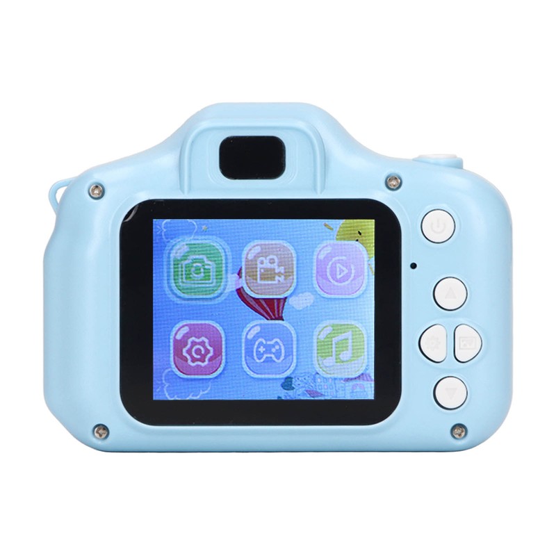 Kids Camera 2.0in IPS Screen Blue Comfortable Grip Rounded Body