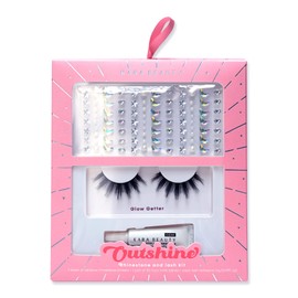 KARA BEAUTY OUTSHINE RHINESTONE & LASH KIT - Sparkling Face Gem and False Eyelash Kit with Eyelash Adhesive, 98 Assorted Pearl & Rhinestone Face Gem For Party, Festivals & Rave Makeup (Glow Getter)
