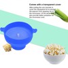 Microwavable Popcorn Bowl with Transparent Lid and Handle Collapsible Silicone
