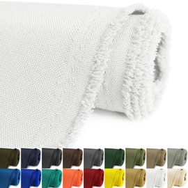 Waterproof Canvas Fabric by The Yard 58inch 600D Upholstery Material Cordura Polyester Fabric Outdoor Water Resistant Fabric for Sewing Chair Patio Cushion Purse Bag Interior, 1 Yard White