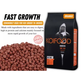 YEE 5.5lbs Competition Grade Koi Pellet Fish Floating Food ( Not Hikara ) Imported - Fast Growth (Orange)