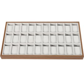 SHZICMY Watch Display Tray 30 Grids Jewelry Tray Organizer Flannel Watch Show Tray Jewelry Watch Show Box Display Holder with Removable Pillow for Bracelet Bangle Watch