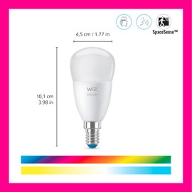 WiZ E14 LED Lampe Tunable White & Color, 40 W, dimmbar, 16 Mio. Farben, smarte Steuerung per App/Stimme über WLAN