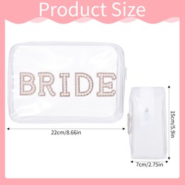 Bachelorette Toiletry Bag Bride Clear Makeup Bags Bridal Shower Gifts Engagement Cosmetic Bags Rhinestone Letter PVC Cosmetics Bag for Wedding Bachelor Party