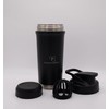 Peaksymmetry Black Stainless Steel Protein Shaker with Screw Cap
