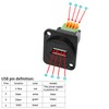 QIANRENON USB2.0 Panel Mount Terminal Block Connector Panel Mount USB