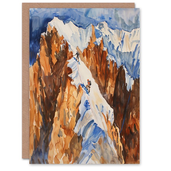 Artery8 Greeting Card Mountain Climbing Sport Summit Snow Climbers For