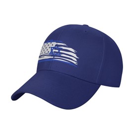 Israel American Flag Combination Baseball Cap Adjustable Size for Running Workouts and Outdoor Activities All Seasons Blue