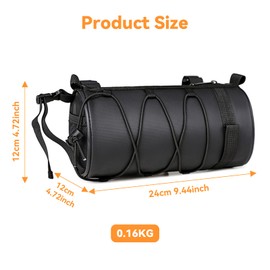xolear Bicycle Bag, Bicycle Bag Handlebar, Handlebar Bag Bicycle, Bicycle Handlebar Bag with Shoulder Strap, Bicycle Handlebar Bag Multifunctional, for E-Bike, Mountain Bike, City Bike (2L, Black)